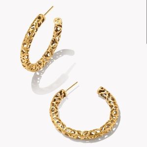 Kendra Scott Yellow Rose Maggie Small Hoop Earrings in Vintage Gold NWOT